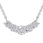 2.80 Ct Graduated Curved Diamond Necklace | 14K Yellow Gold