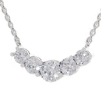 2.80 Ct Graduated Curved Diamond Necklace | 14K Yellow Gold