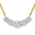 2.80 Ct Graduated Curved Diamond Necklace | 14K Yellow Gold