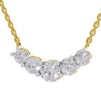 2.80 Ct Graduated Curved Diamond Necklace in 14K