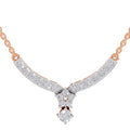 1.22 Ct Round Shape Diamond with Cluster Drop Necklace | 14K Rose Gold