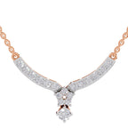 1.22 Ct Diamond with Cluster Drop Necklace in 14K