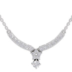 1.22 Ct Diamond with Cluster Drop Necklace in 14K