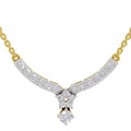 1.22 Ct Round Shape Diamond with Cluster Drop Necklace | 14K Yellow Gold