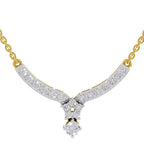 1.22 Ct Diamond with Cluster Drop Necklace in 14K