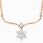 0.84 ct Floral Pendant Necklace in 14K