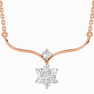 0.84 ct Floral Pendant Necklace in 14K