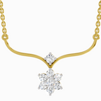 0.84 ct Floral Pendant Necklace in 14K