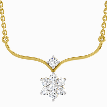 0.84 ct Floral Pendant Necklace in 14K