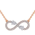 0.98 Ct Pear Shape Infinity Diamond Necklace in 14K