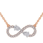 0.98 Ct Pear Shape Infinity Diamond Necklace in 14K