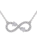 0.98 Ct Round & Pear Shape Infinity Diamond Necklace | 14K White Gold
