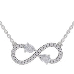 0.98 Ct Pear Shape Infinity Diamond Necklace in 14K