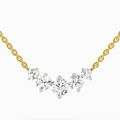 1.31 Carat Round Graduated Bar Necklace | 14K Yellow Gold