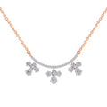 1.91 Ct Pear Floral Drop Diamond Necklace in 14K