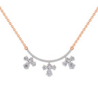 1.91 Ct Pear Floral Drop Diamond Necklace in 14K