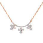 1.91 Ct Pear Floral Drop Diamond Necklace in 14K