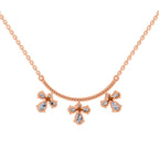 1.91 Ct Pear Floral Drop Diamond Necklace in 14K