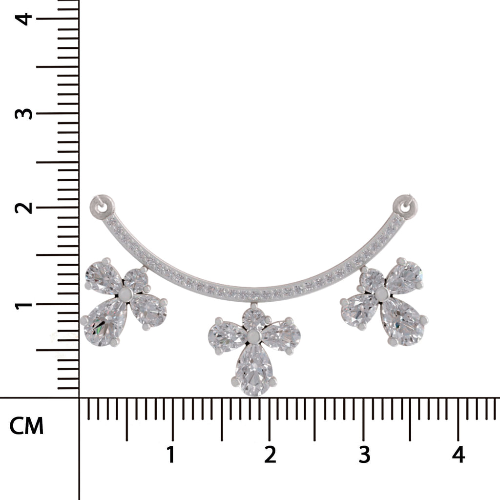 1.91 Ct Pear Floral Drop Diamond Necklace in 14K
