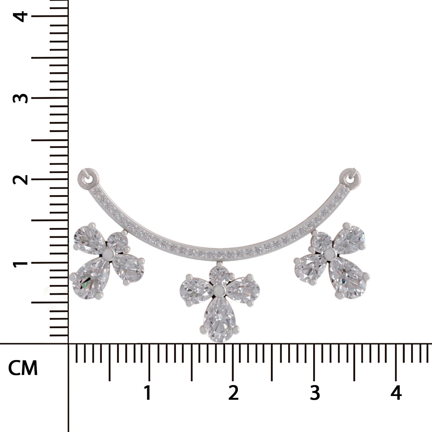 1.91 Ct Pear Floral Drop Diamond Necklace in 14K