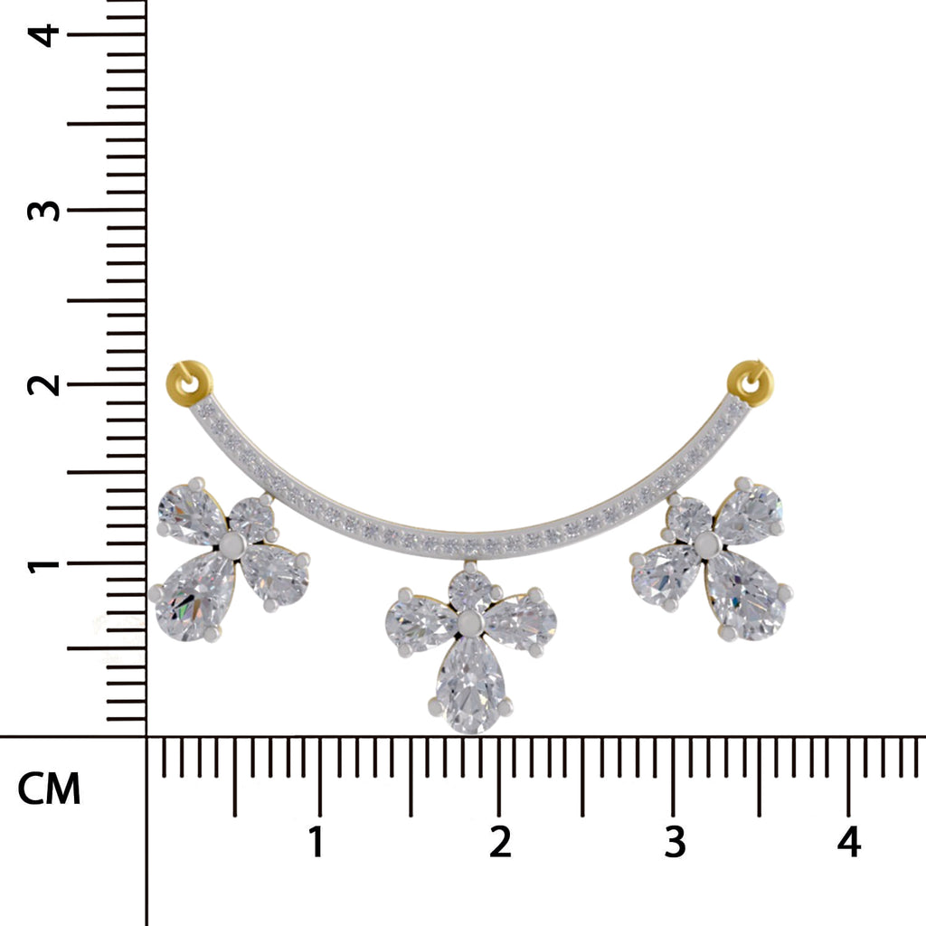 1.91 Ct Pear Floral Drop Diamond Necklace in 14K
