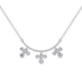 1.91 Ct Pear & Round Shape Floral Drop Diamond Necklace | 14K White Gold