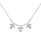 1.91 Ct Pear Floral Drop Diamond Necklace in 14K