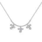 1.91 Ct Pear Floral Drop Diamond Necklace in 14K