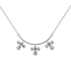 1.91 Ct Pear Floral Drop Diamond Necklace in 14K