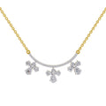 1.91 Ct Pear & Round Shape Floral Drop Diamond Necklace | 14K Yellow Gold