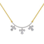 1.91 Ct Pear Floral Drop Diamond Necklace in 14K