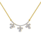 1.91 Ct Pear Floral Drop Diamond Necklace in 14K
