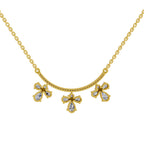 1.91 Ct Pear Floral Drop Diamond Necklace in 14K