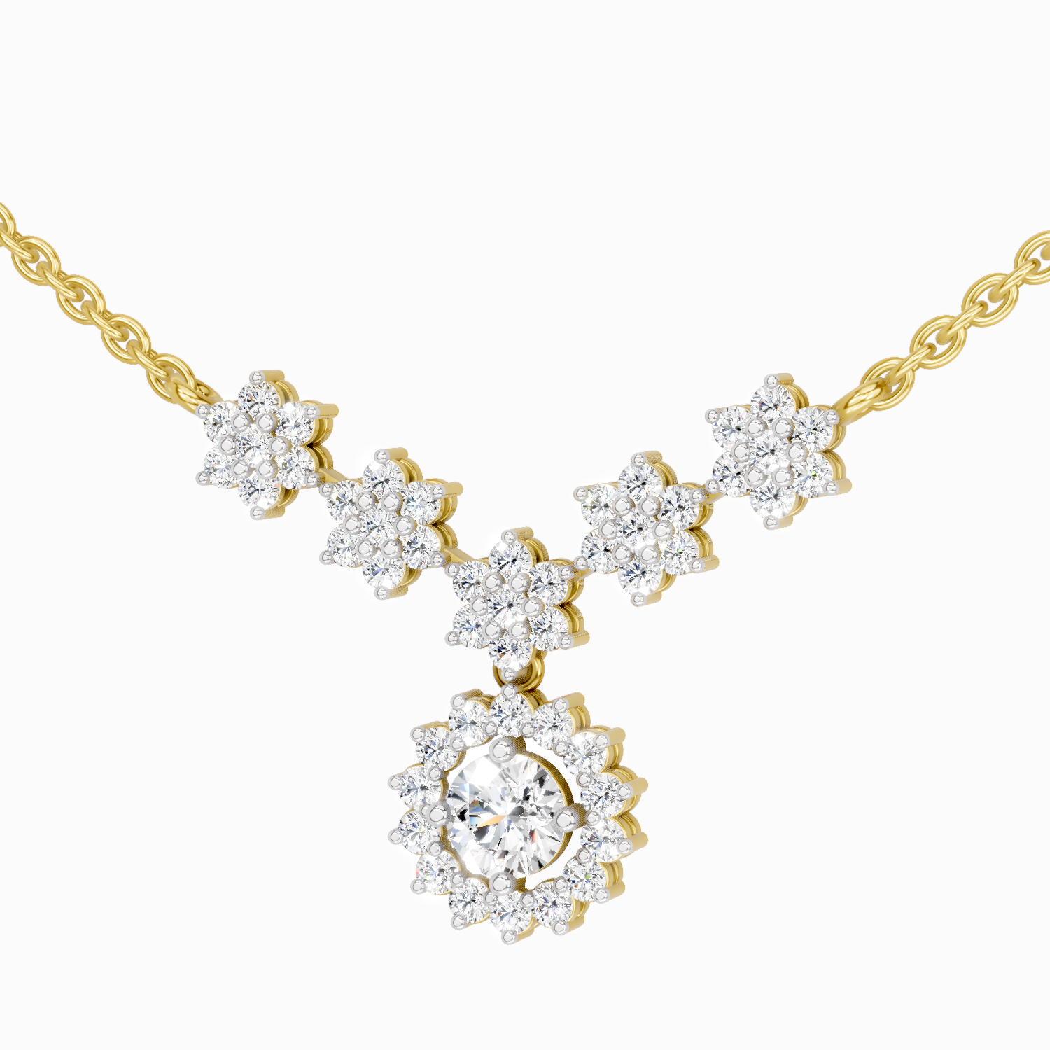 1.16 Carat Floral Necklace in 14K