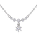 1.13 Ct Round Shape Graduated Diamond Drop Necklace | 14K White Gold