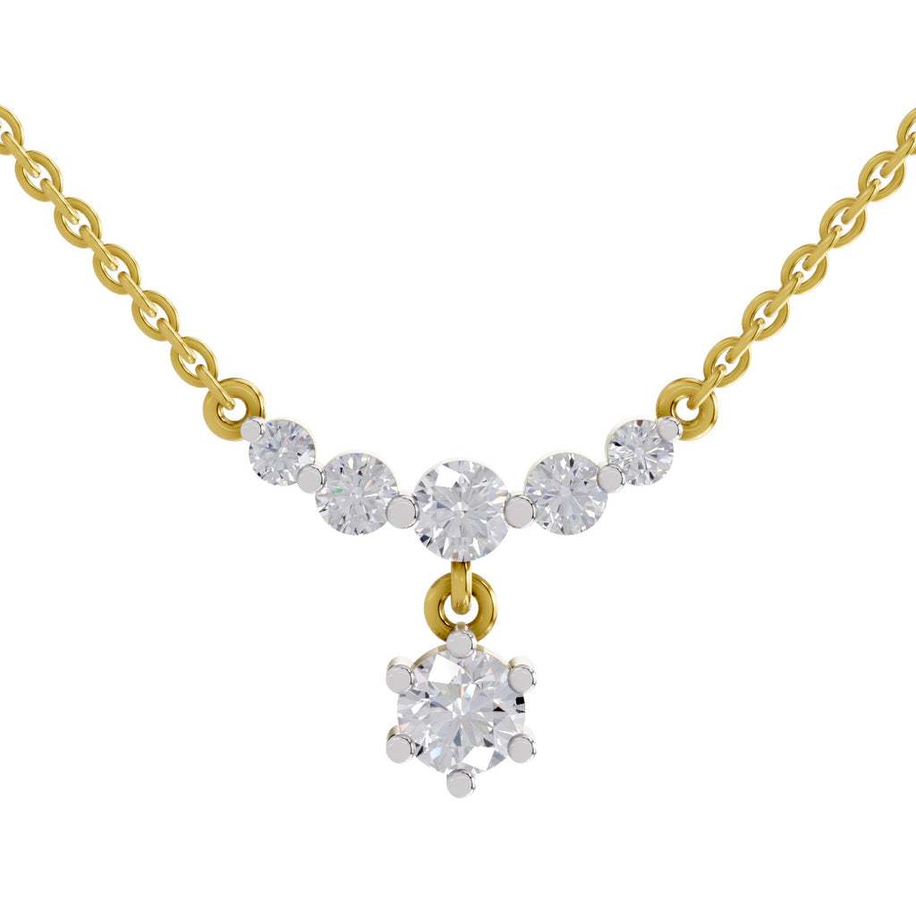1.13 Ct Graduated Diamond Drop Necklace in 14K