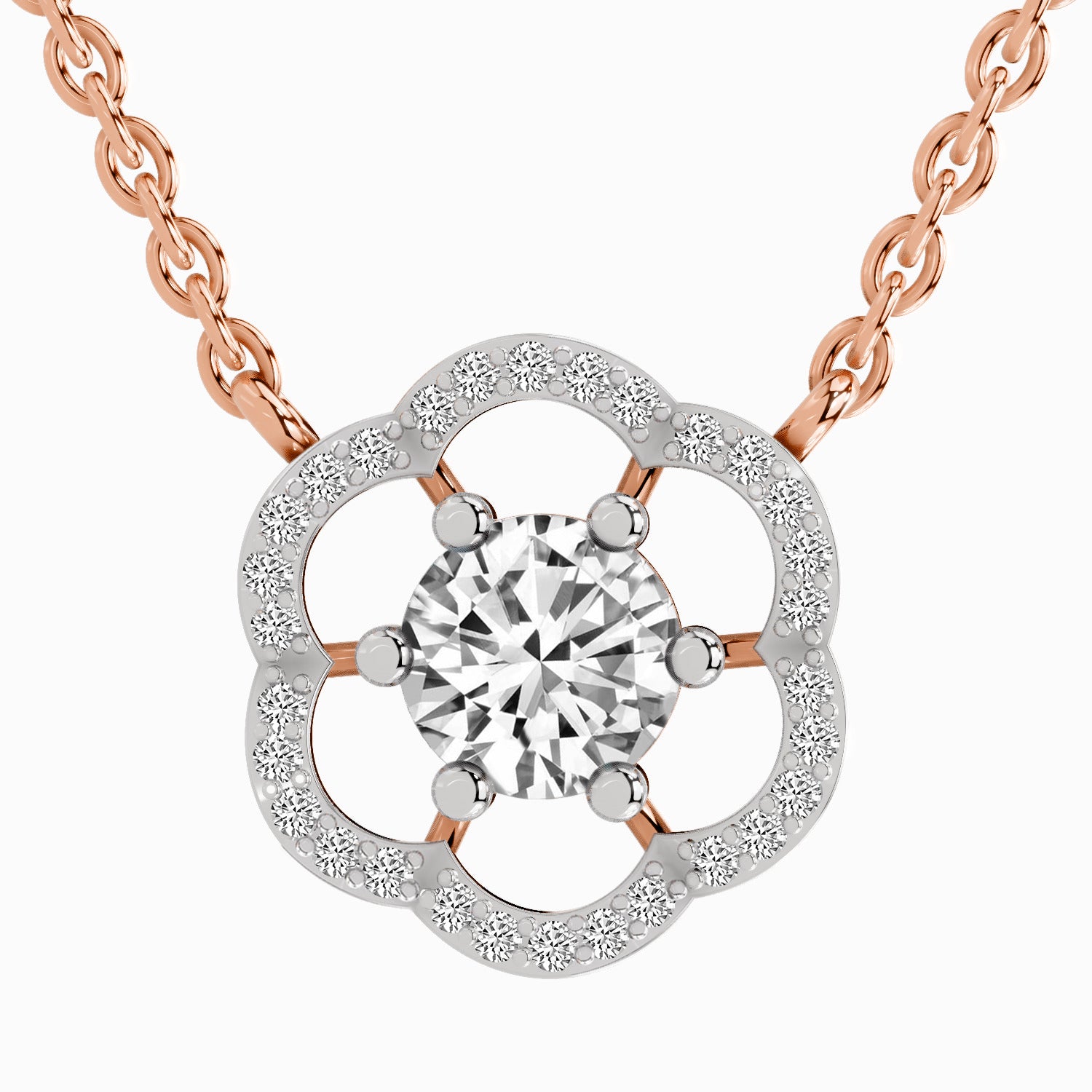 0.95 ct Diamond Pendant Necklace 14K
