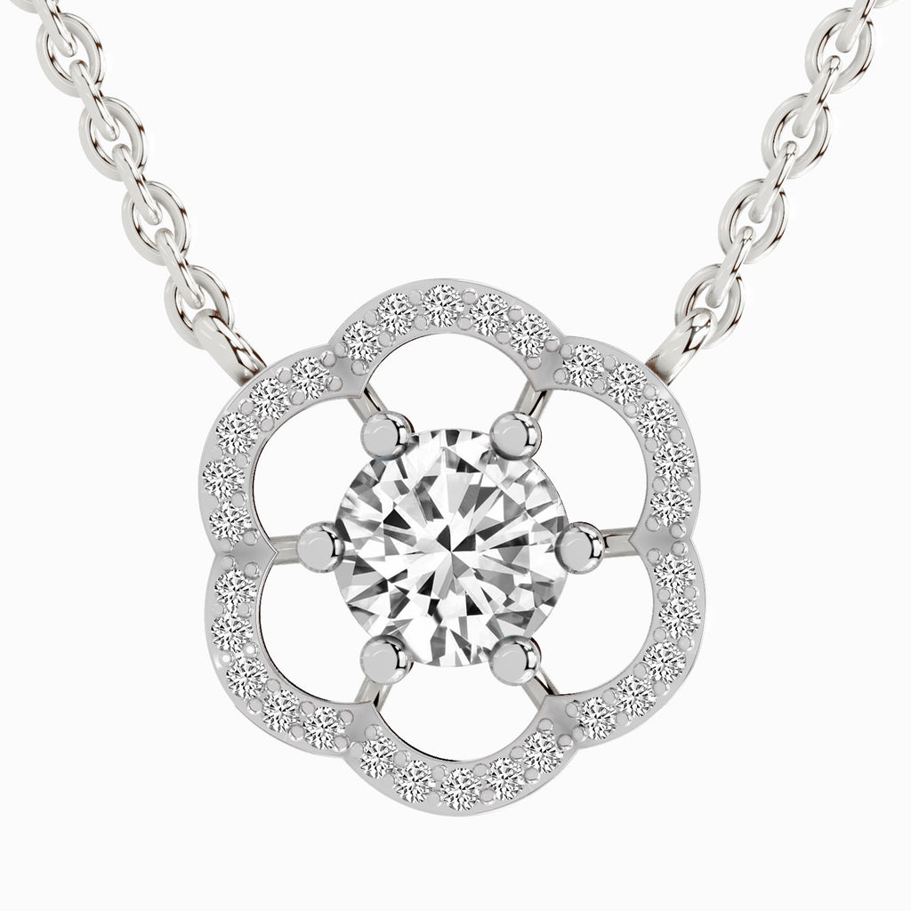 0.95 ct Diamond Pendant Necklace 14K