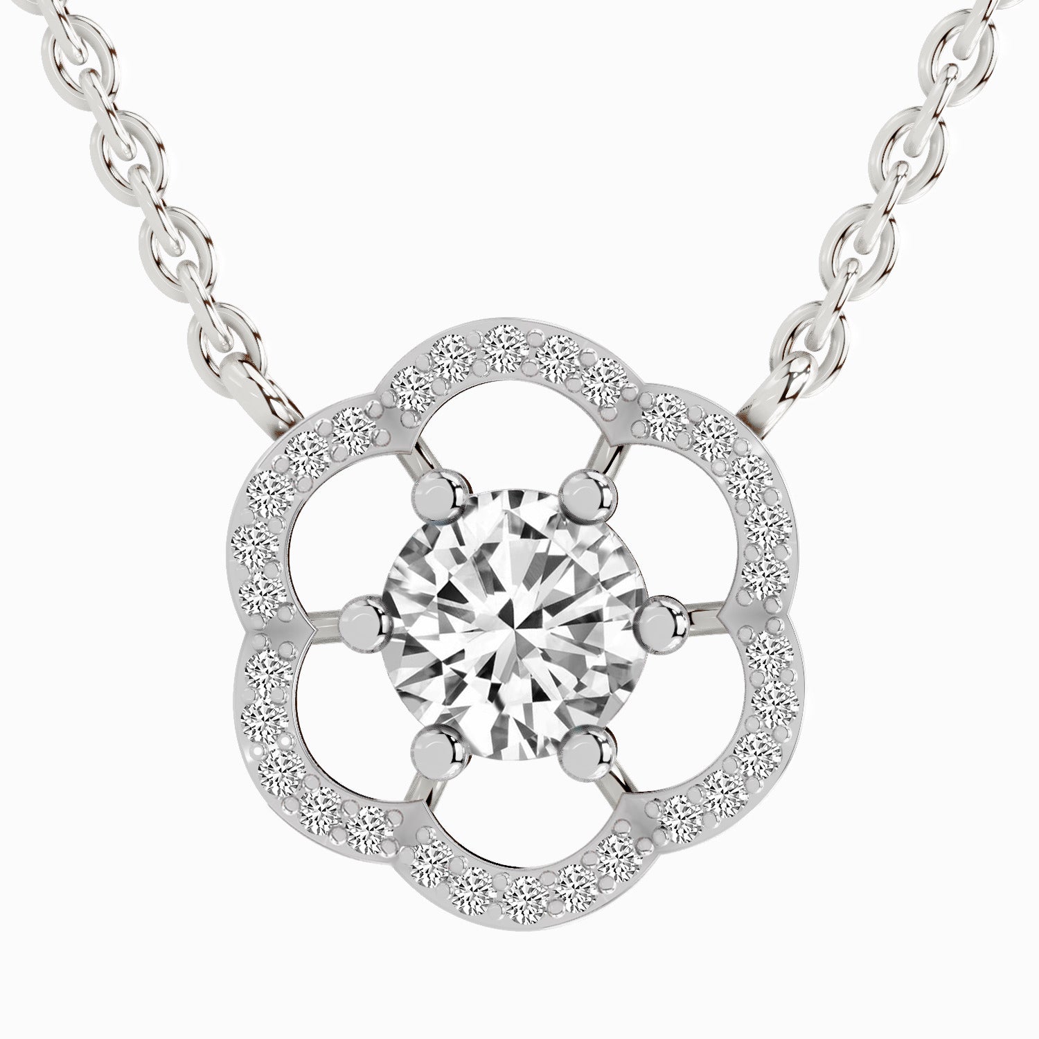 0.95 ct Diamond Pendant Necklace 14K