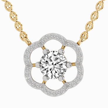 0.95 ct Diamond Pendant Necklace 14K