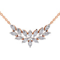 1.82 Ct Marquise Shape Cluster Diamond Necklace in 14K