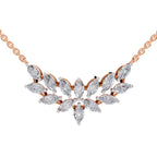 1.82 Ct Marquise Shape Cluster Diamond Necklace in 14K