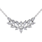 1.82 Ct Marquise Shape Cluster Diamond Necklace in 14K