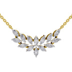 1.82 Ct Marquise Shape Cluster Diamond Necklace in 14K