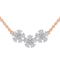 1.20 Ct Pear Shape Flower Diamond Necklace in 14K