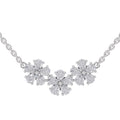 1.20 Ct Pear Shape Flower Diamond Necklace | 14K White Gold