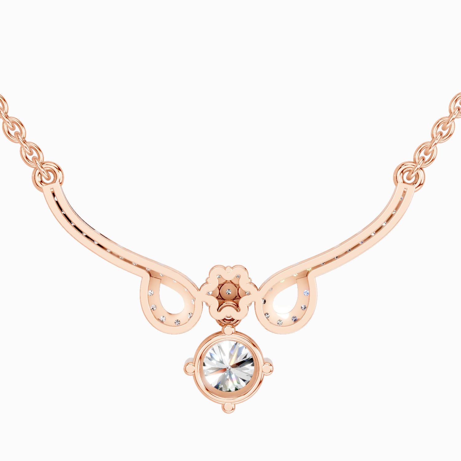 1.09 ct Graceful Drop Pendant Necklace | 14K White Gold