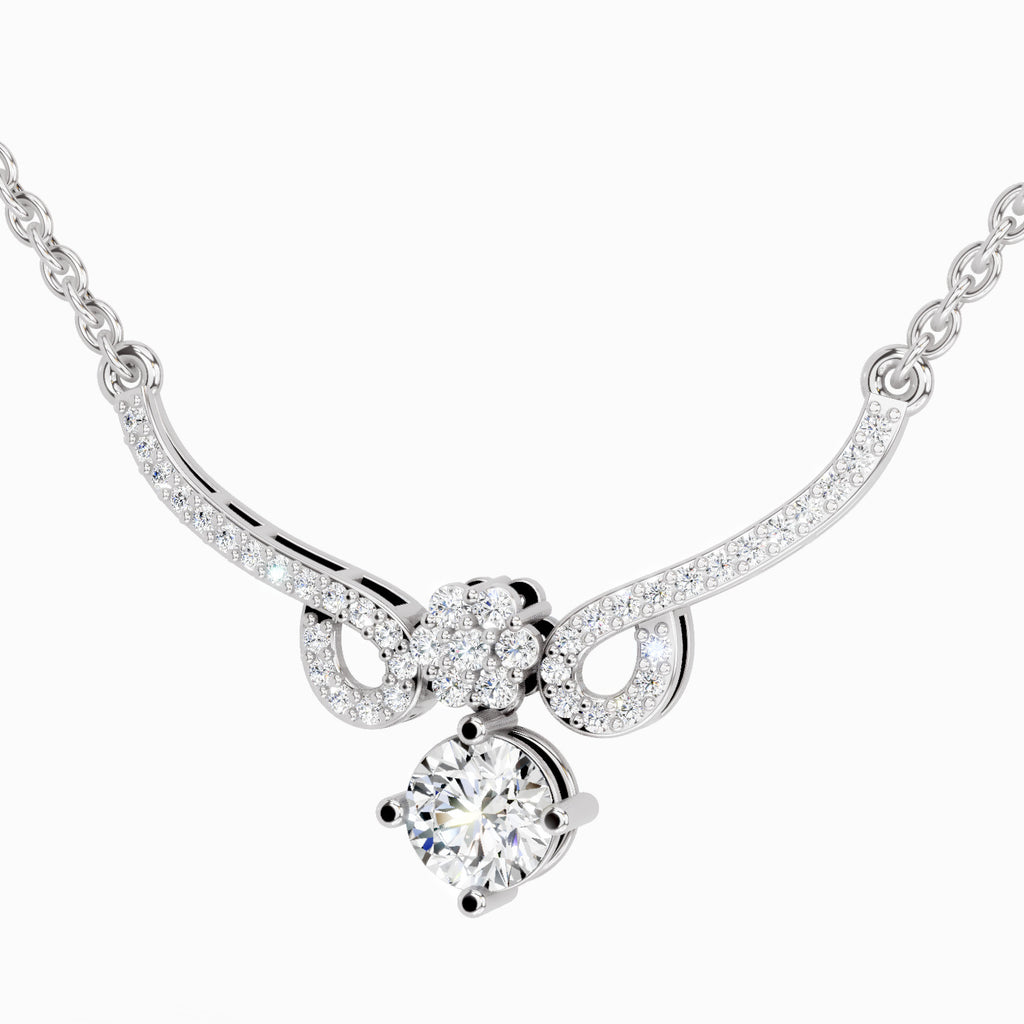1.09 ct Graceful Drop Pendant Necklace | 14K White Gold