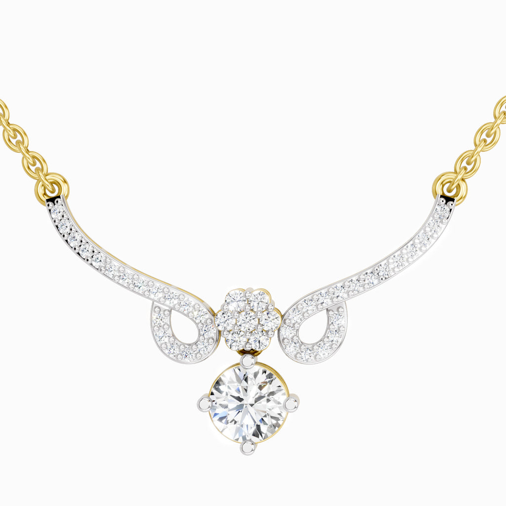 1.09 ct Graceful Drop Pendant Necklace | 14K White Gold