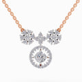 1.50 ct Cluster Diamond Pendant Necklace 14K
